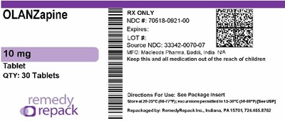 Olanzapine 10mg 70518 0921 00